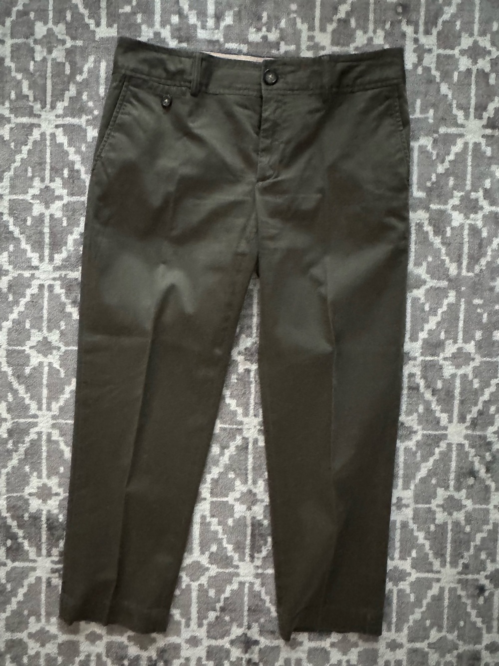 Banana Republic Olive Green Chino Pants Cropped Cotton Spandex 26 in inseam